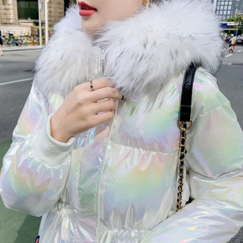 Läikiv X-pikk sule puuvillane jope naiste talveparka kapuutsiga moodne lahtine veekindel mantel Paks soe naiste jope Ropa Mujer