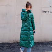 2023. Duga, tanka, sjajna parka jakna, kaput, modna zimska ženska topla gornja odjeća s kapuljačom, ženske Casacas Para Mujer