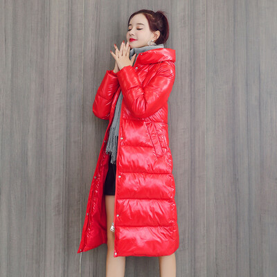 2023. Duga, tanka, sjajna parka jakna, kaput, modna zimska ženska topla gornja odjeća s kapuljačom, ženske Casacas Para Mujer