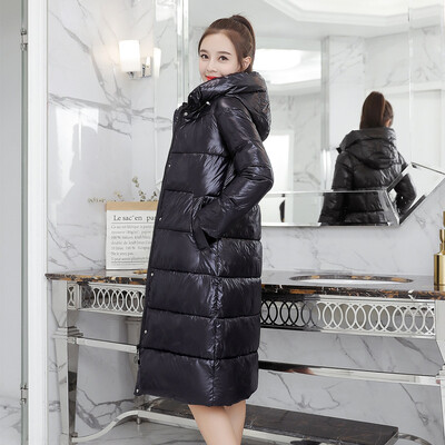 2023. Duga, tanka, sjajna parka jakna, kaput, modna zimska ženska topla gornja odjeća s kapuljačom, ženske Casacas Para Mujer