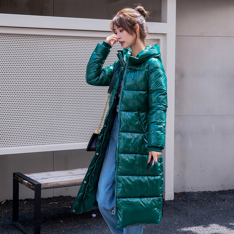 2023. Duga, tanka, sjajna parka jakna, kaput, modna zimska ženska topla gornja odjeća s kapuljačom, ženske Casacas Para Mujer