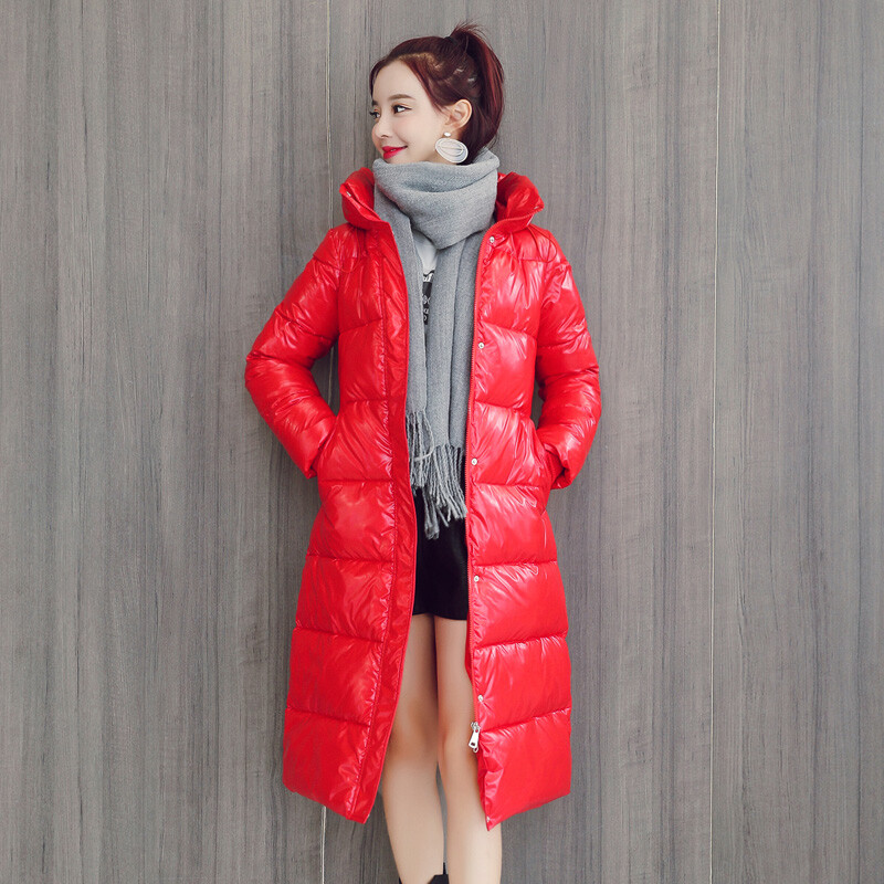 2023. Duga, tanka, sjajna parka jakna, kaput, modna zimska ženska topla gornja odjeća s kapuljačom, ženske Casacas Para Mujer