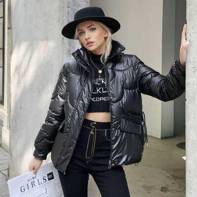 2024. Zimska ženska pamučna jakna Ženska sjajna, vodootporna, topla, deblja, topla kratka jakna Ženske parke Kaputi Ženska odjeća