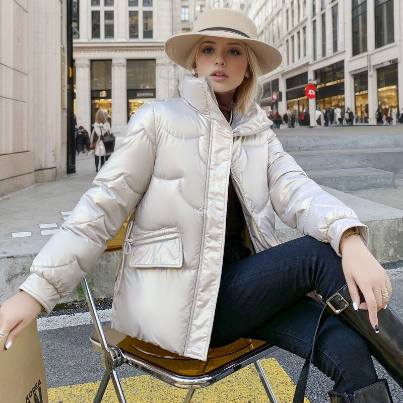2024. Zimska ženska pamučna jakna Ženska sjajna, vodootporna, topla, deblja, topla kratka jakna Ženske parke Kaputi Ženska odjeća