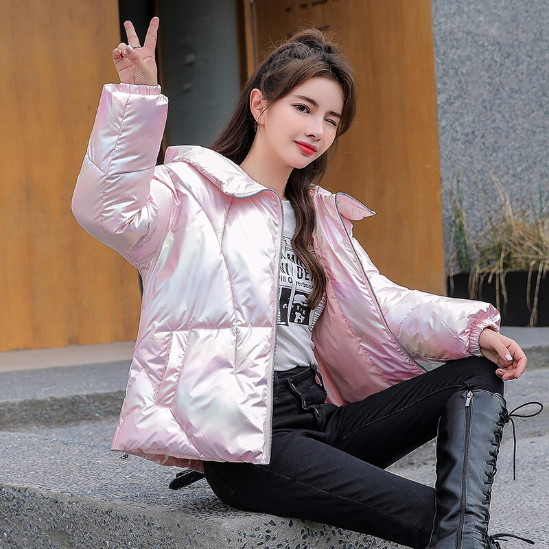 Nova 2023. Sjajni pamučni kaput, ženska zimska jakna s kapuljačom, modna topla pamučna parka, korejska odjeća za snježni kruh, ženska