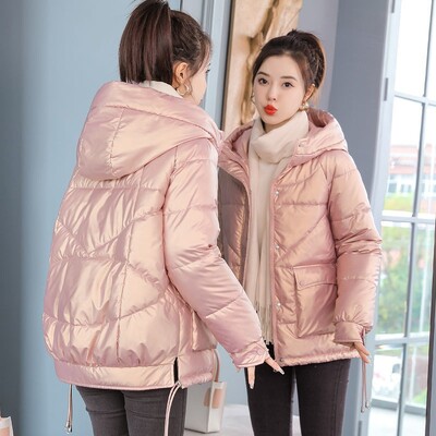 Zimska jakna Ženska nova sjajna pamučna jakna 2023. Parka s kapuljačom Topla pamučna podstavljena jakna Ležerna gornja odjeća Ženske majice