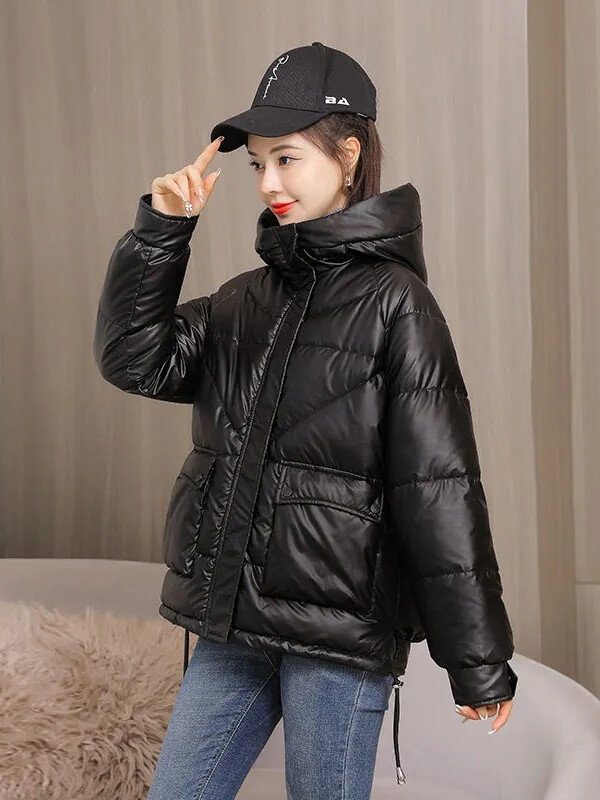 Zimska jakna Ženska nova sjajna pamučna jakna 2023. Parka s kapuljačom Topla pamučna podstavljena jakna Ležerna gornja odjeća Ženske majice