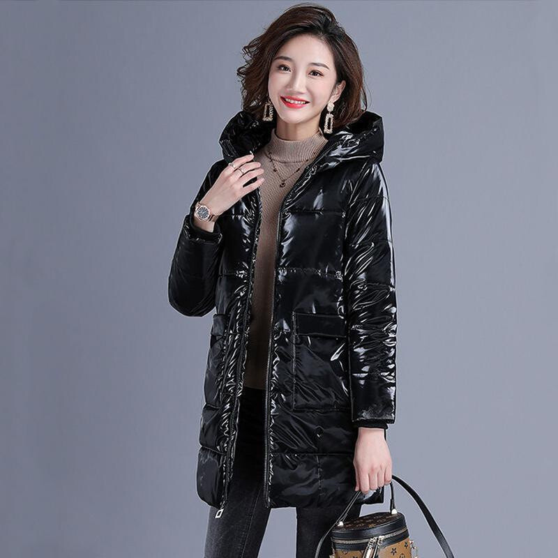 Ženska jakna Pamučno podstavljeni ženski kaput 2022. Nova zimska srednje duga modna sjajna topla gornja odjeća visoke kvalitete Ženska gornja jakna