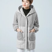 Jakna podstavljena pamukom Ženski zimski kaput od janjeće vune Zadebljani široki ležerni džepovi Zatvarači s kapuljačom Duge parke Gornja odjeća Kaputi Novo