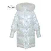 Zimska sjajna jakna za žene Rose Red Parka Female Bread Winter Down Parkas Parka Pamučno podstavljena sjajna vodootporna jakna