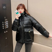 Jachetă strălucitoare din bumbac pentru femei Parka Coreea Jachetă de iarnă Nouă jachetă grosă, căptușită, din bumbac, îmbrăcăminte exterioară pentru femei.