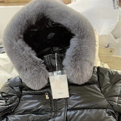 Sjajna pamučna jakna koja se ne pere Ženska nova zima 2024. Nova deblja parka Uski ženski dugi kaput s kapuljačom Kaputi otporni na vjetar