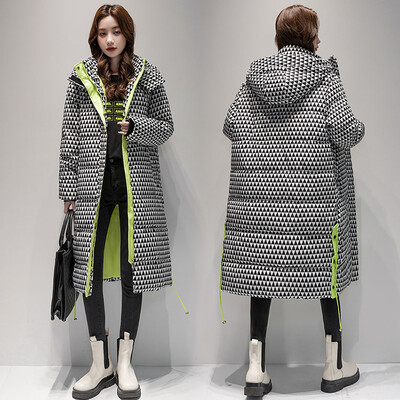 Παλτό χιονιού με επένδυση Ζεστό μπουφάν πουπουλένιο μπουφάν Χειμερινό γυναικείο αδιάβροχο παλτό μεγάλου μεγέθους Χοντρό μακριά παρκά με κουκούλα Jaqueta Feminina