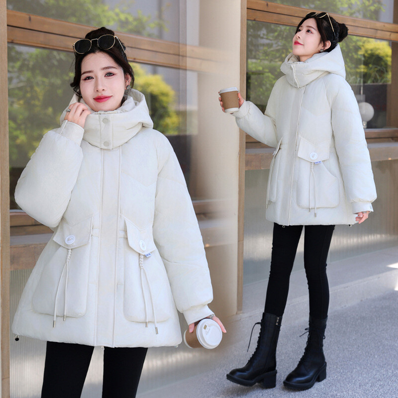 2024. Zimska ženska jakna s kapuljačom Kaputi Srednje duge parke Ženski donji pamučni kaput Debeli topli podstavljeni Ležerna gornja odjeća