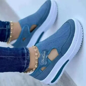 2023 Summer New Breathable Mesh Wedge Casual Sport Shoes Plus Size 43 Non Slip Woman Vulcanize Shoes Platform Γυναικεία αθλητικά παπούτσια