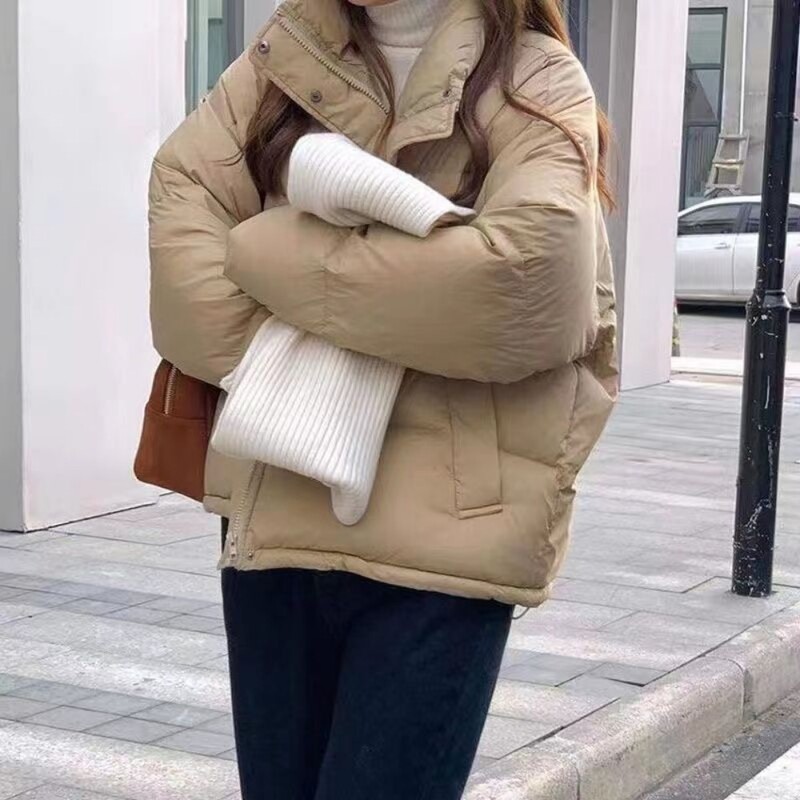 Novi široki kratki kaputi velikih veličina iz 2023., crne velike pamučne jakne, zimska ženska odjeća, parke, pufer jakna 2XL, bijela parka