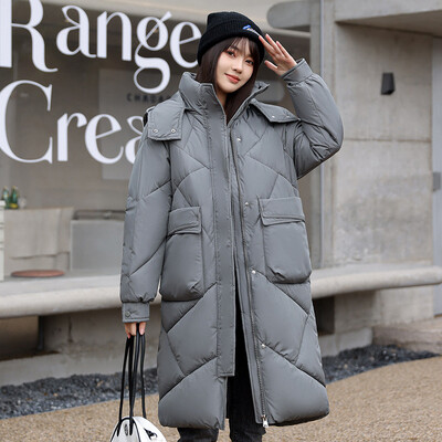 Μεγάλο μέγεθος 7XL Long Loose Big Pocket Snow Wear Parka Γυναικεία μπουφάν με κουκούλα 2023 Χειμερινά χοντρά ζεστά παλτό για γυναίκες
