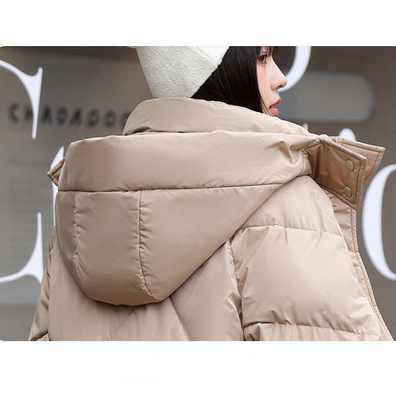 Velike veličine 7XL duge labave snježne odjeće s velikim džepovima Ženske modne puh jakne s kapuljačom 2023. Zimski debeli topli kaputi za žene