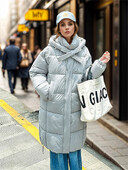 Nova ženska podstavljena odjeća Zima 2024. Široka i duga moderna podstavljena odjeća s kapuljačom preko koljena, topla jakna