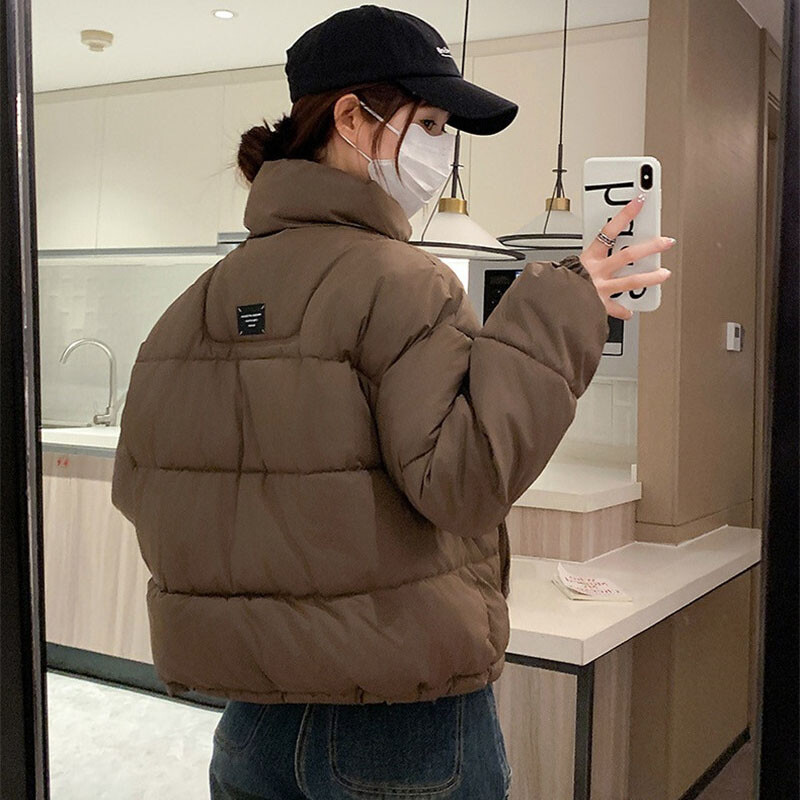 Модно късо памучно яке Голям размер Дамско памучно палто Парка 2024 Ново есенно зимно яке Студоустойчиво топло връхно облекло