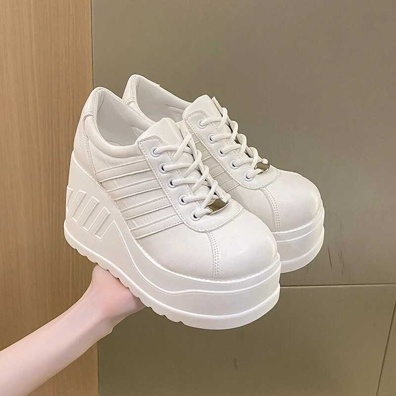 Nova marka Punk ulična moda Bijela gotička stila Djevojke Cosplay Platforma Tenisice na visoke potpetice Cipele na tanke cipele Ženske salonke Velika veličina 43