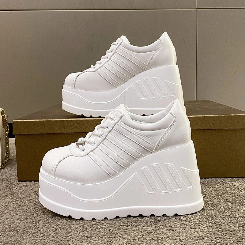 Nova marka Punk ulična moda Bijela gotička stila Djevojke Cosplay Platforma Tenisice na visoke potpetice Cipele na tanke cipele Ženske salonke Velika veličina 43