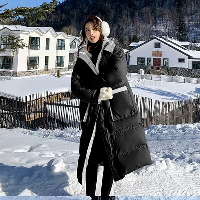 Novi zimski pamučni kaputi za 2023. Duge parke Ženska odjeća Korejske zimske jakne Pamučne kapute velikih veličina s kapuljačom bd329