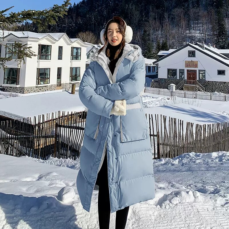 Novi zimski pamučni kaputi za 2023. Duge parke Ženska odjeća Korejske zimske jakne Pamučne kapute velikih veličina s kapuljačom bd329