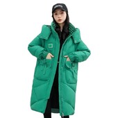 Ženski kaput Nova zimska pamučna jakna 2024. Ženska vjetrobranska topla parka s kapuljačom Široke deblje jakne za kruh Dugi ležerni kaput