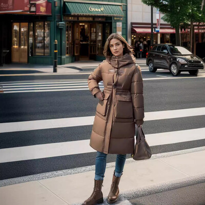 Zimska ženska duga pamučna jakna 2024. Ženska jakna čiste boje s kapuljačom, dugi kaputi Ženska deblja topla jakna Ženska odjeća