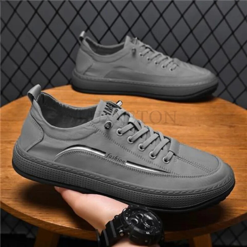 Meeste vabaajajalatsid 2024, uus mood, paksu tallaga, kerge nööriga spordijalatsid, kevadised ja sügisesed libisemisvastased meeste vulkaniseeritud kingad