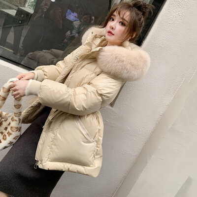 Zimska nova pamučna jakna za 2023. Ženske pamučne jakne s velikim krznenim ovratnikom Parke s kapuljačom Ženske debljine TOPLI Ženski kaput srednje dužine