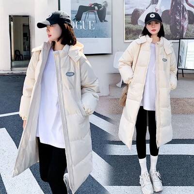 Дълги зимни якета Дамски удебелени топли палта с памучна подплата Дамско пухено памучно палто Зимни парки Дамско палто с подплата