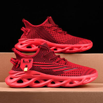 Mustad jooksujalatsid vabaaja tossud valged õues hingavad võrkjalatsid Meeste kerged lööke neelavad spordijalatsid