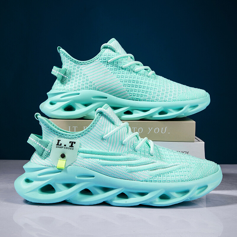 Mustad jooksujalatsid vabaaja tossud valged õues hingavad võrkjalatsid Meeste kerged lööke neelavad spordijalatsid