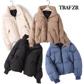 TRAF ZR, zima 2024. Široke ženske parke s dugim rukavima s manžetama, prednjim džepovima, klasični ženski debeli kaputi, gornja odjeća s ovratnikom