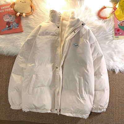 Zimska studentska pamučna jakna s plišanim podebljanim pamučnim parkama od janjećeg flisa s širokim kratkim ženskim kaputom za snježnu odjeću