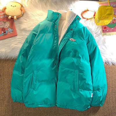 Zimska studentska pamučna jakna s plišanim podebljanim pamučnim parkama od janjećeg flisa s širokim kratkim ženskim kaputom za snježnu odjeću