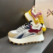 Ženske trendi dizajn brenda blokiranih boja Tenisice s debelim đonom 2024. Nova moda Mrežaste tenisice na vezanje Prozračne tenisice Mujer Zapatos