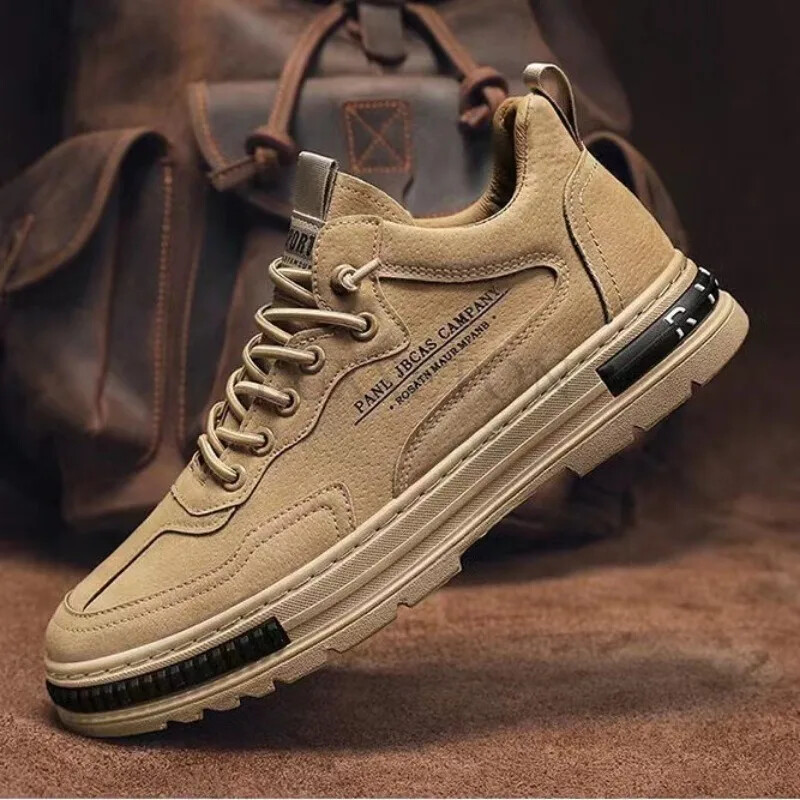 Muške vulkanizirane cipele 2024. Nove autentične antilop cipele za ležerne sportove na vezanje Oxford zaštitne ravne muške cipele za trčanje na otvorenom