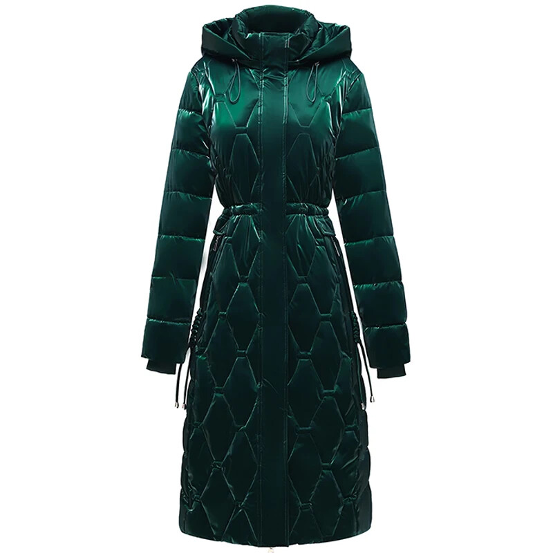 Talvised pikad naiste mantlid 2023 Uus mood Paks soe puuvillane polsterdatud mantlid Naiste Korea stiilis kapuutsiga talvejoped