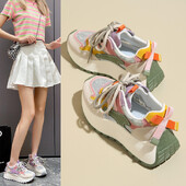 2024. aasta moodsad naiste vulkaniseeritud tossud, uued paksu tallaga kingad, naiste suurema kõrgusega jalutusjalatsid