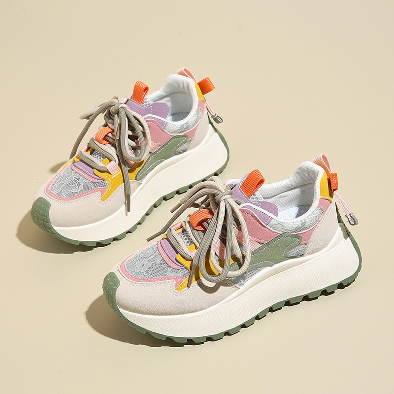 2024. aasta moodsad naiste vulkaniseeritud tossud, uued paksu tallaga kingad, naiste suurema kõrgusega jalutusjalatsid