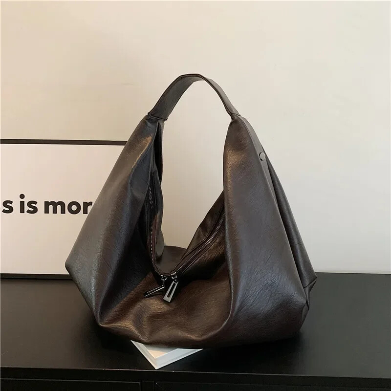 Големи черни дамски чанти за рамо Голяма чанта Hobo Shopper Bag Едноцветна качествена мека кожена чанта Crossbody Дамска чанта за пътуване