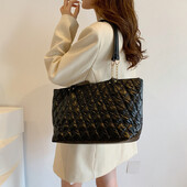 Zimske ženske torbice Torbe velikog kapaciteta Pamučno podstavljene torbe s gornjom ručkom Rombus uzorak Torba na rame Shopper torbe