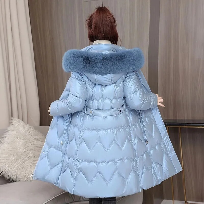 2023. aasta uus talvejope naiste karusnahast krae kapuutsiga puuvillane polsterdatud jakid, pikad parkad, naiste paksud, soojad lumed, parkamantel