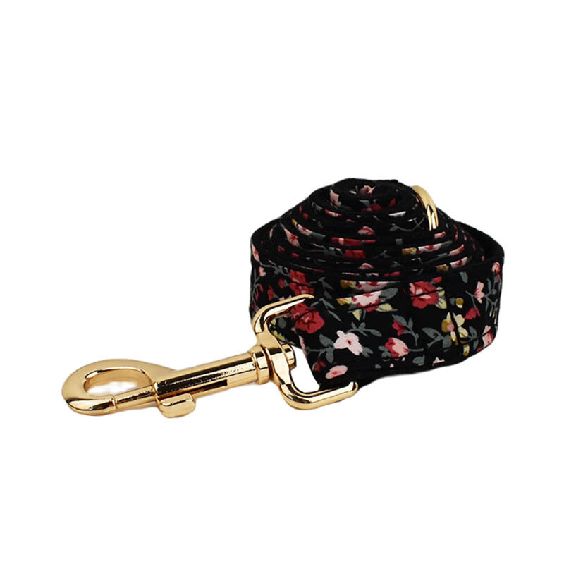 Нашийник за кучета с черни цветя, нашийник за кучета, каишка, нашийник за домашни любимци, нашийник за кучета, нашийник за кучета