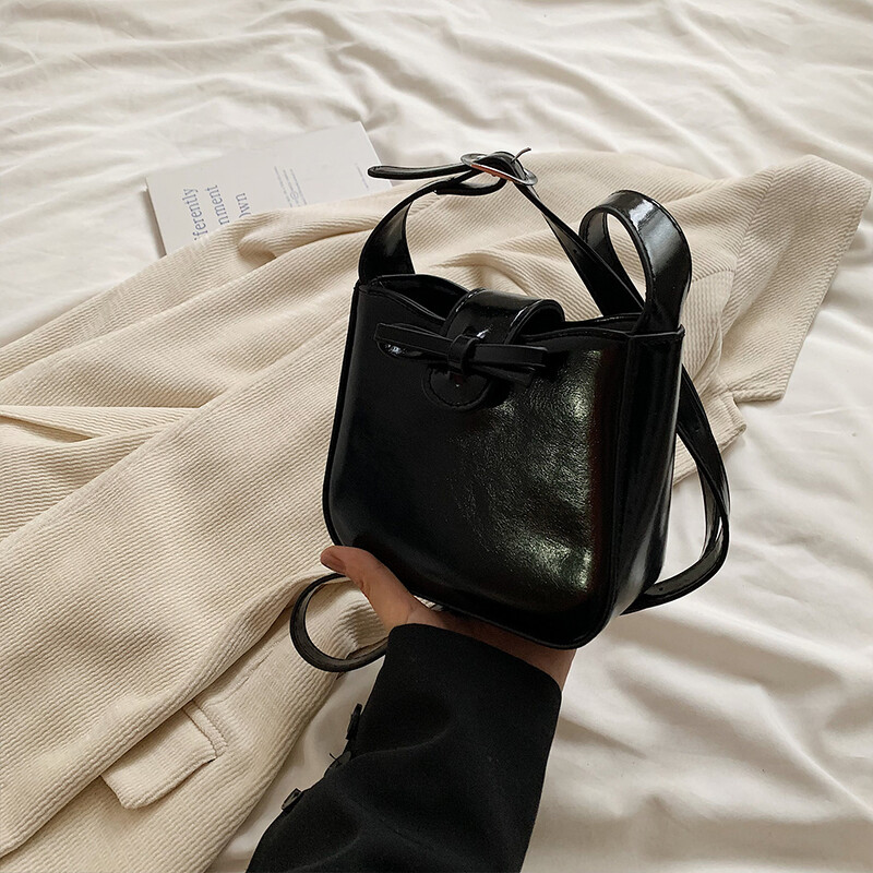 Ženska torba za rame s mašnom Retro ručna torbica PU kožna jednobojna mini torba za skitnice Torbica s magnetskim zatvaranjem za posao i putovanja