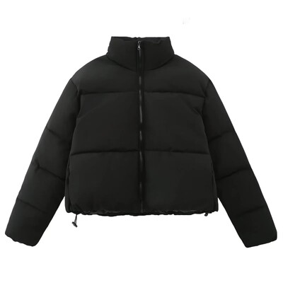 Jakid Parkas Naiste mantel Soliidne Paks Soe Outwear Pikad varrukad vabaaja vaba Casaca Mujer Talv 2024 Naine inszat Joped Mantel