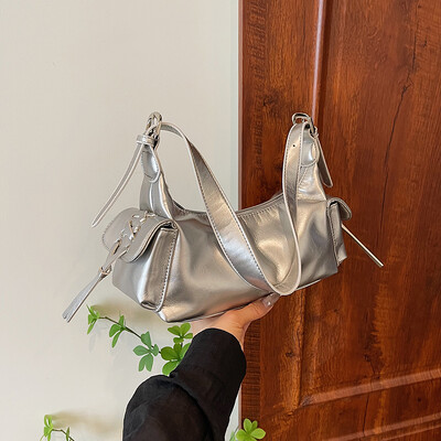 Punk Style Hobo käekotid PU nahast kaenlaaluste kott reguleeritava rihmaga siduriga käekott naistele tüdrukutele